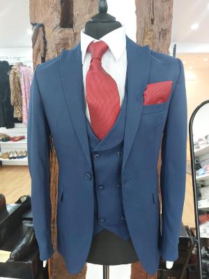 Costume homme 3 pièces bleu : Armel