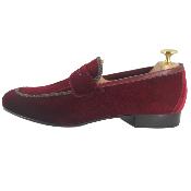 Mocassin en velours bordeaux : Juliano