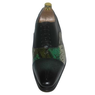 Chaussure richelieu bi-matière vert - Cheyenne