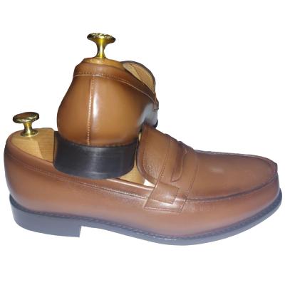 Mocassin cuir bout rond marron clair : College