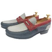 Mocassin tri-colore bleu-blanc-rouge - College