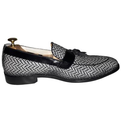 Mocassin bi-matière cuir verni et cuir façon lézard - Luca