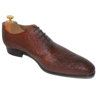 Chaussure richelieu cuir grainé marron - Madison