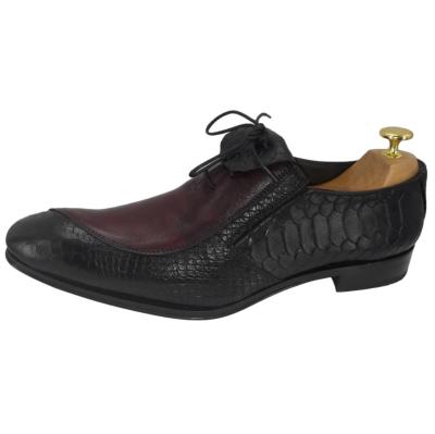 Chaussure homme bi-matière noir et bordeaux : Dundee