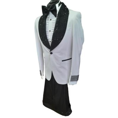 Costume de cérémonie homme 2 pièces noir et blanc - Prince