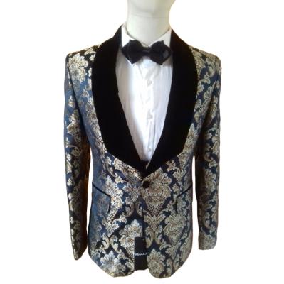 Costume de cérémonie à fleurs bleu et or : Romano