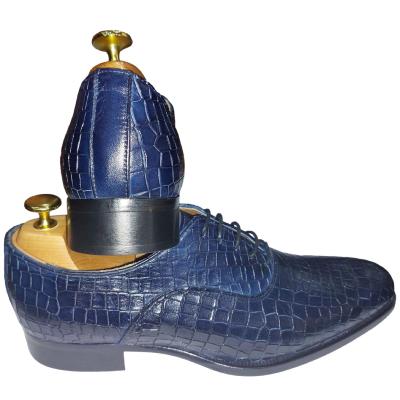 Chaussure richelieu cuir bleu : Orlando