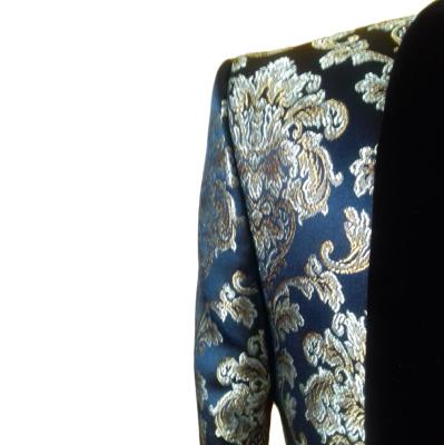 Costume de cérémonie à fleurs bleu et or : Romano