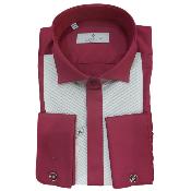 Chemise de cérémonie homme bordeaux et blanc - Oliver