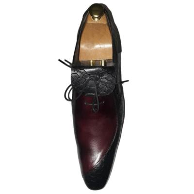 Chaussure homme bi-matière noir et bordeaux : Dundee