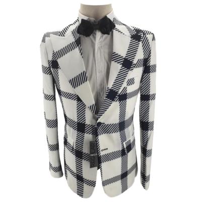 Costume homme à carreaux blanc et bleu - Ferdinando