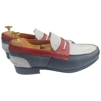 Mocassin tri-colore bleu-blanc-rouge - College