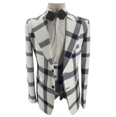 Costume homme à carreaux blanc et bleu - Ferdinando