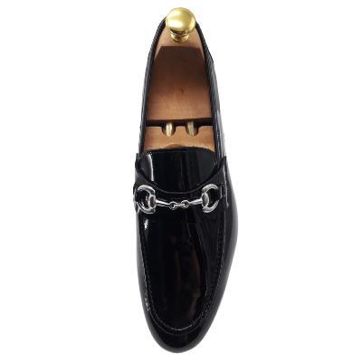 Mocassin à boucle cuir verni noir - Napoli