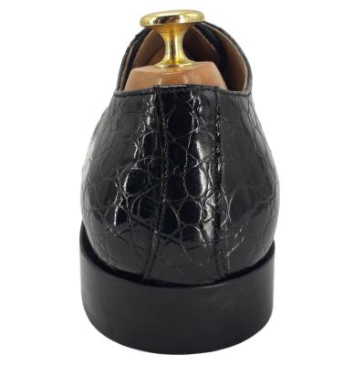 Chaussure derby cuir façon croco noir verni - Orlando