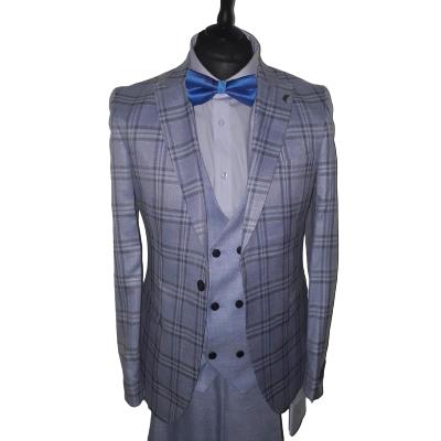 Costume homme à carreaux bleu - Salvatore