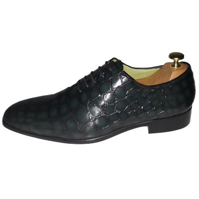 Chaussure richelieu cuir vert verni : Cesare