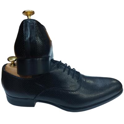 Chaussure Richelieu noir cuir perforé- Casoria