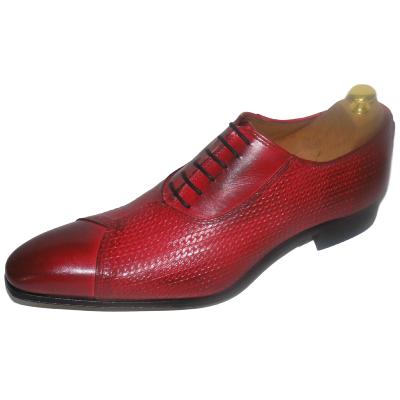 Chaussure richelieu bi-matière rouge - Stone