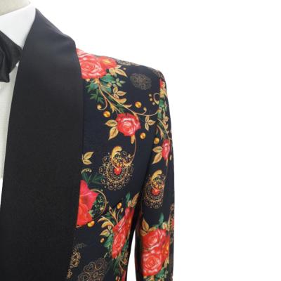 Costume de cérémonie à fleurs rouge et noir : Fiorello