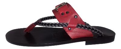 Tong cuir rouge