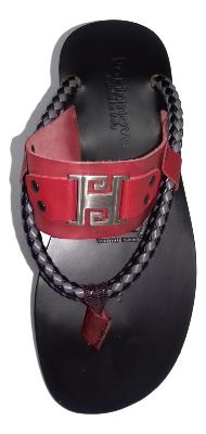 Tong cuir rouge