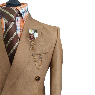 Costume blazer croisé marron clair : Blaise