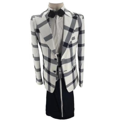 Costume homme à carreaux blanc et bleu - Ferdinando