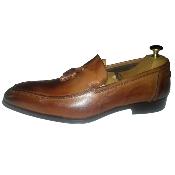 Mocassin à pompons cuir marron - Sylvano
