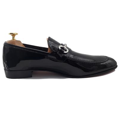 Mocassin à boucle cuir verni noir - Napoli