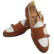 Mocassin à double boucle orange et blanc - Bury