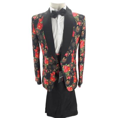 Costume de cérémonie à fleurs rouge et noir : Fiorello