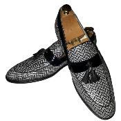 Mocassin bi-matière cuir verni et cuir façon lézard - Luca