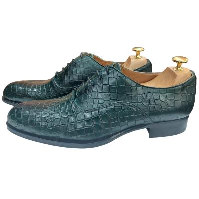 Chaussure richelieu cuir vert : Orlando