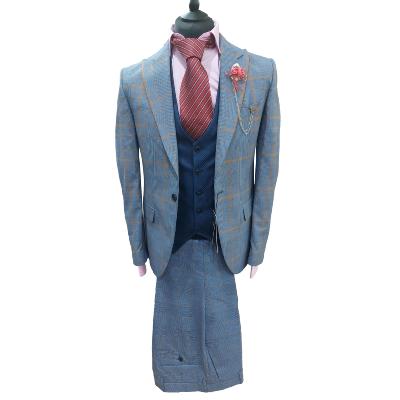 Costume homme à carreaux bleu et orange - Salvatore