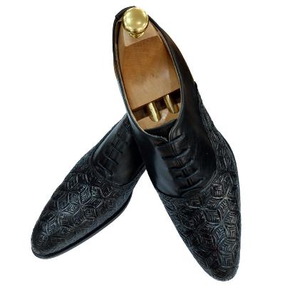 Chaussure richelieu bi-matière noir : Barcelona