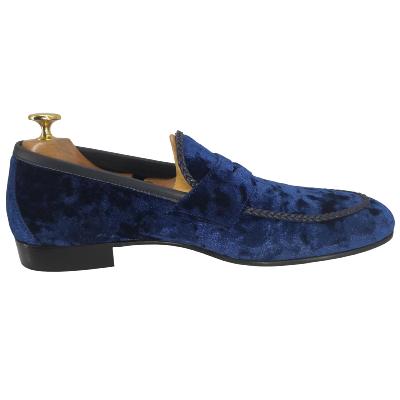 Mocassin en velours bleu : Juliano