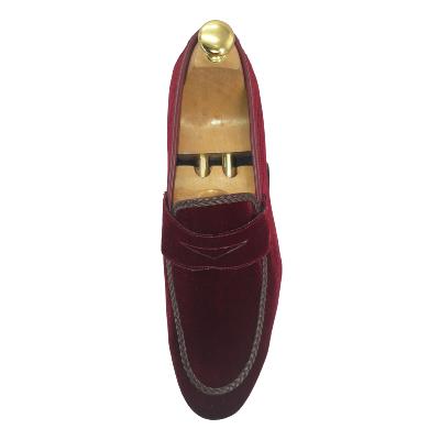 Mocassin en velours bordeaux : Juliano