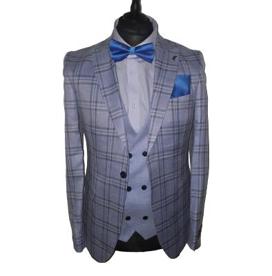 Costume homme à carreaux bleu - Salvatore