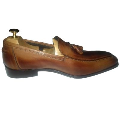 Mocassin à pompons cuir marron - Sylvano