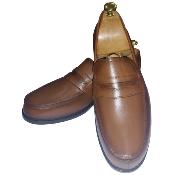 Mocassin cuir bout rond marron clair : College
