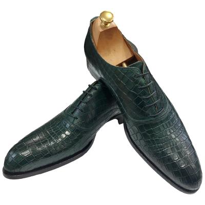 Chaussure richelieu cuir vert : Orlando