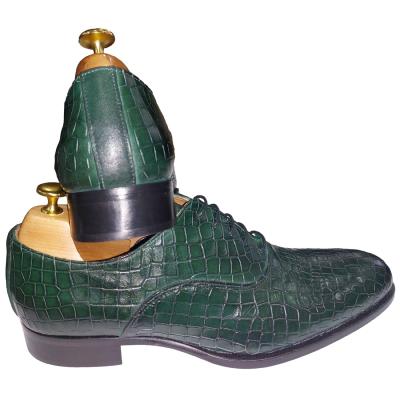 Chaussure richelieu cuir vert : Orlando