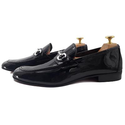 Mocassin à boucle cuir verni noir - Napoli
