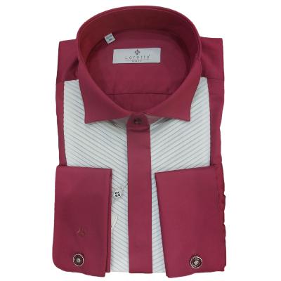 Chemise de cérémonie homme bordeaux et blanc - Oliver