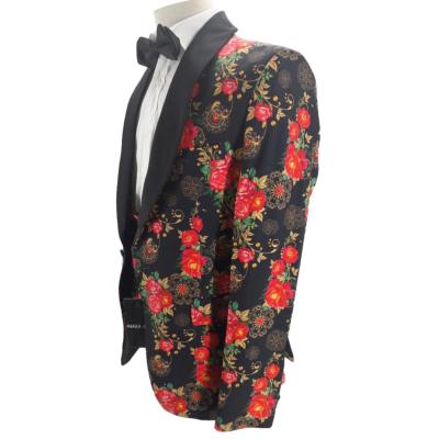 Costume de cérémonie à fleurs rouge et noir : Fiorello