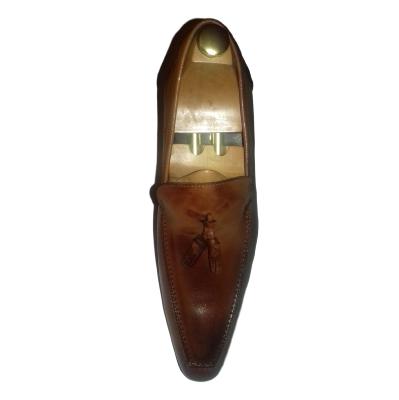 Mocassin à pompons cuir marron - Sylvano