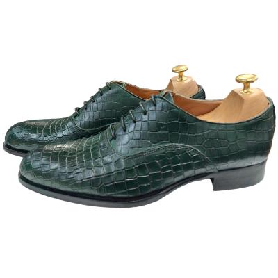 Chaussure richelieu cuir vert : Orlando