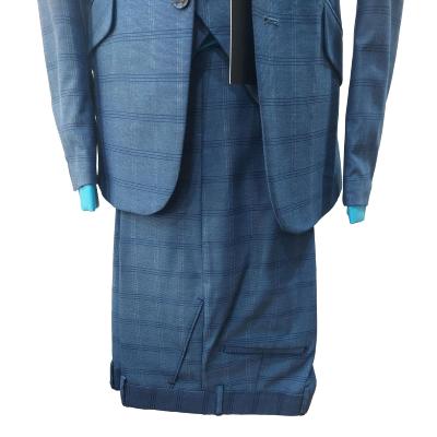 Costume à carreaux 3 pièces bleu : Preston