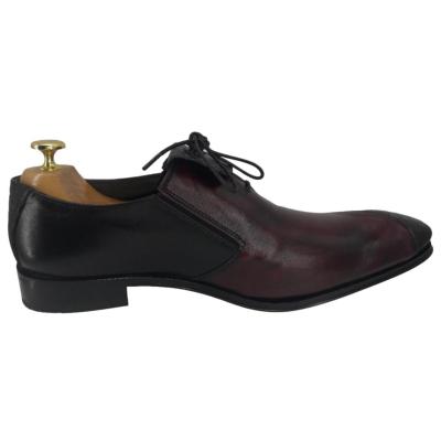 Chaussure homme bi-matière noir et bordeaux : Dundee